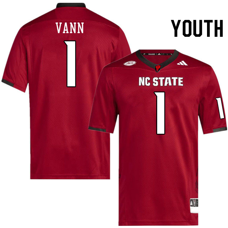 Youth #1 Davin Vann NC State Wolfpack College Football Jerseys Stitched-Red